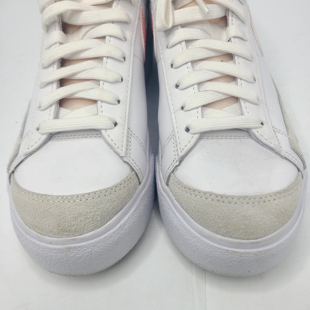 Nike Blazer Low Platform Leather White Pink Glaze Women's Sneakers Shoes 7.5 - Picture 5 of 9